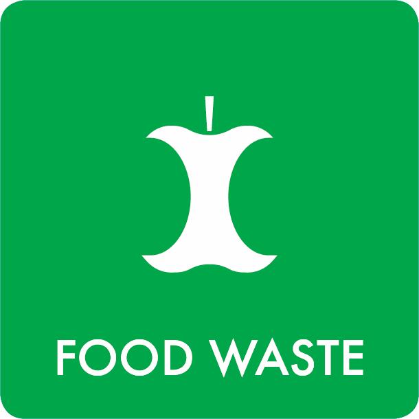 Piktogram Food waste 12x12 cm Selvklebende Grønn