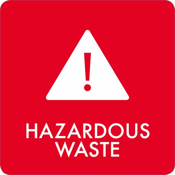 Piktogram Hazardous waste 12x12 cm Selvklebende Rød