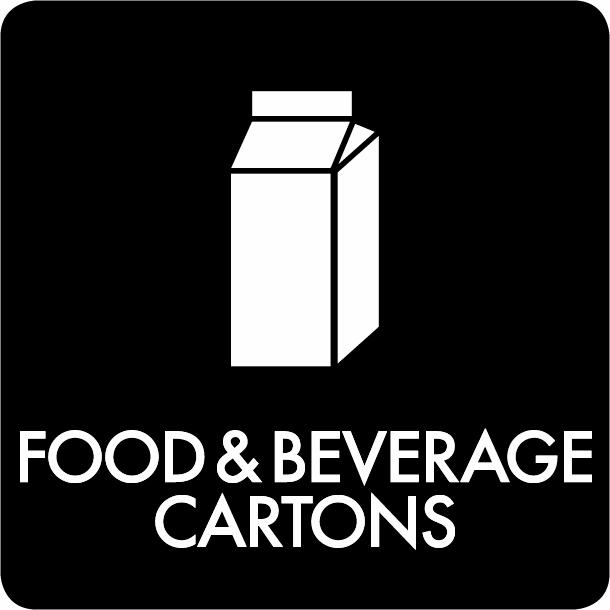 Piktogram Food & beverage cartons 12x12 cm Selvklebende Svart