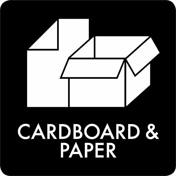 Piktogram Cardboard & Paper 12x12 cm Selvklebende Svart