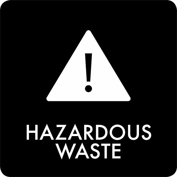 Piktogram Hazardous waste 12x12 cm Selvklebende Svart