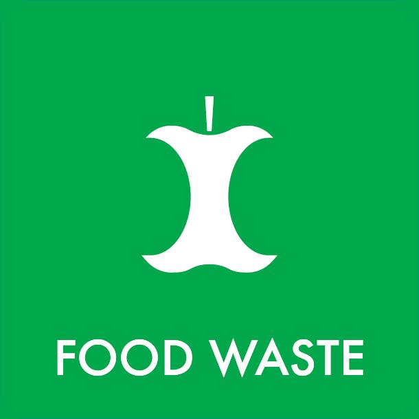 Piktogram Food waste  12x12 cm Magnetisk Grønn