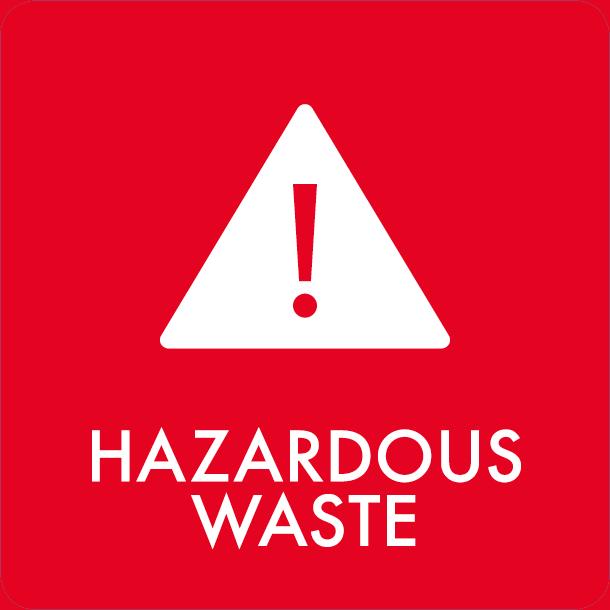 Piktogram Hazardous waste 12x12 cm Magnetisk Rød