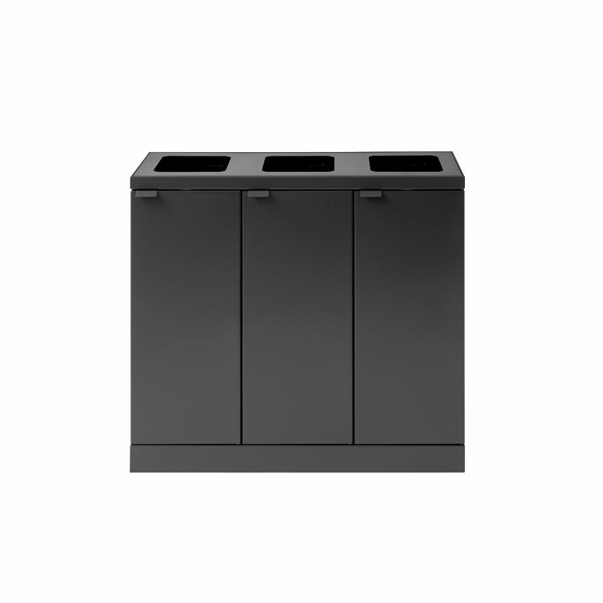 Bica Model 870 Avfallssortering 3x45 liter Åpne innkast Antrasitt