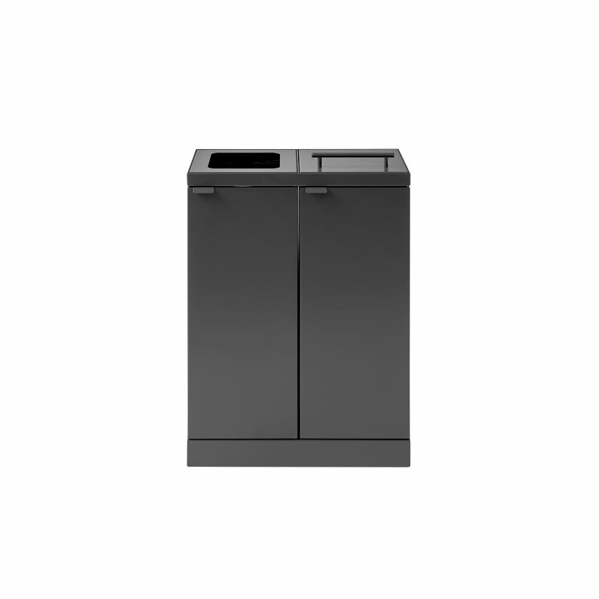 Bica Model 886 Avfallssortering 2x45 liter Løftelokk/åpne innkast Antrasitt